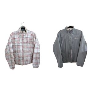 RipCurl Reversible Gray & White w/pink plaid Jacket Size XL GUC with minor flaws